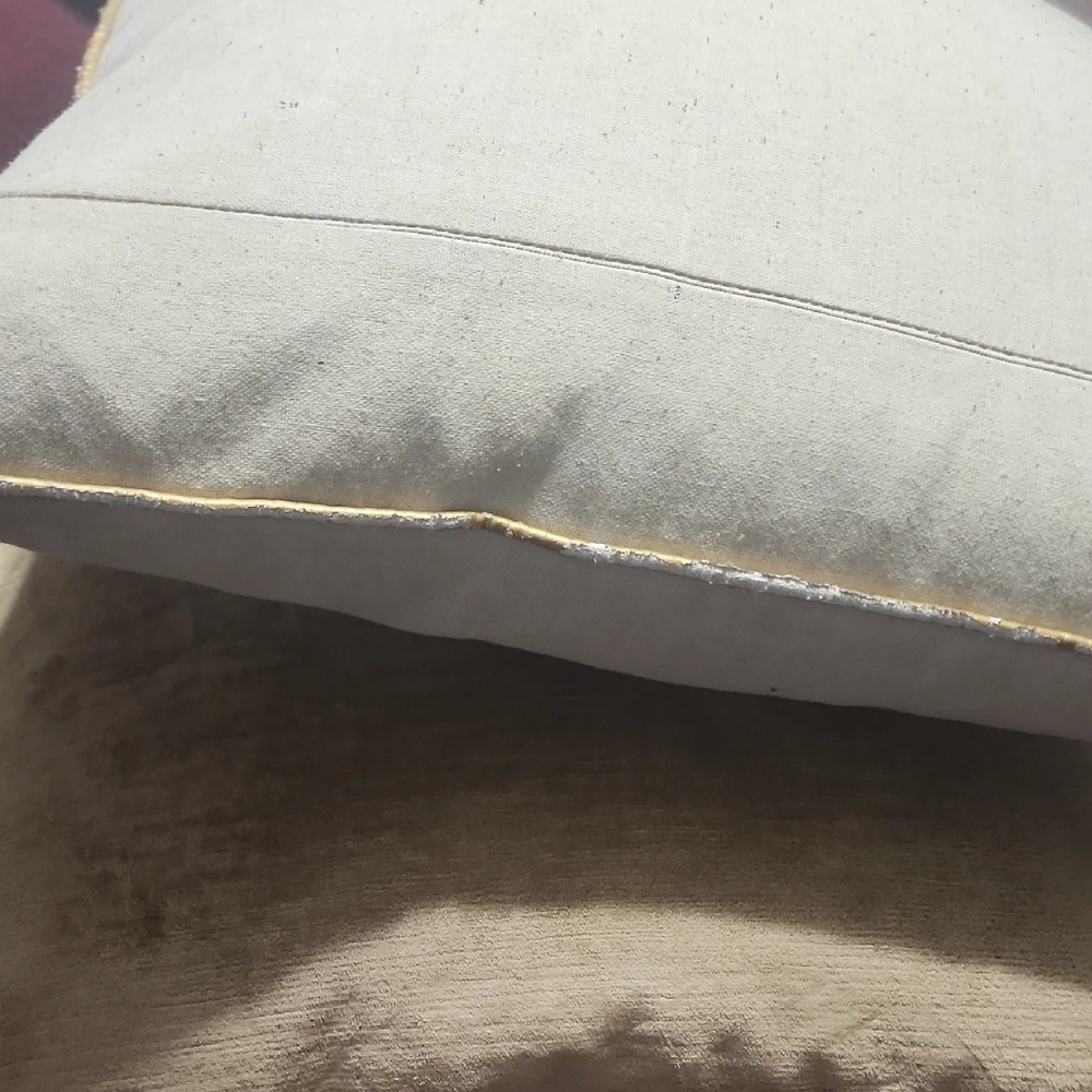 Beige and Silver Accent Pillows
